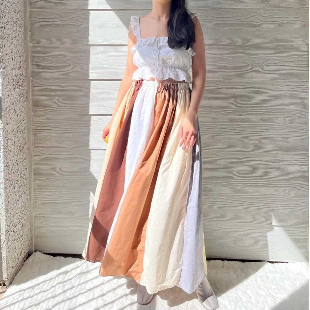 Handmade Muted Pastel Poet Maxi Skirt SKU 06204 - Picture 6 of 10